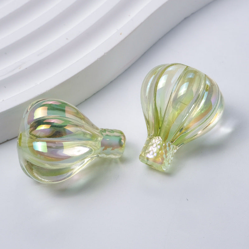 Wholesale 10pcs  UV Acrylic Hot Air Balloon Perforated Bead Accessories