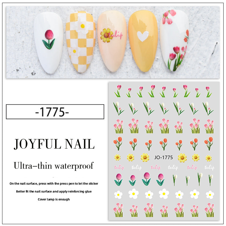 Wholesale Paper Small Flowers Petals Leaves Nail Art Stickers