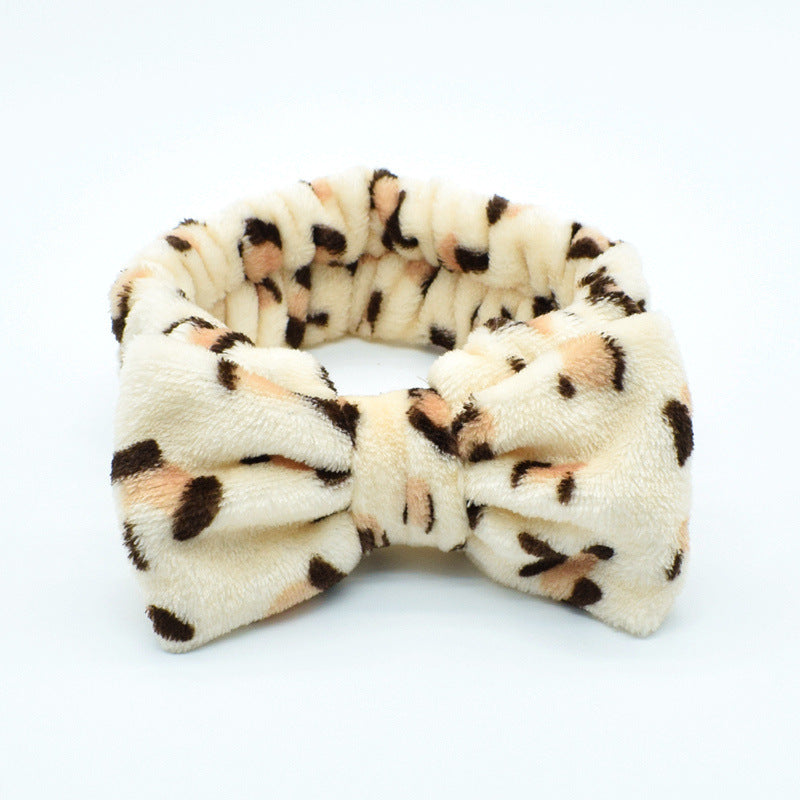 Wholesale Plush Leopard Fabric Headband