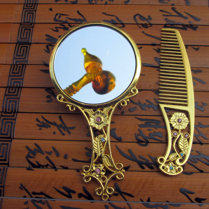 Wholesale Vintage Cutout Bronze Comb Mirror Set