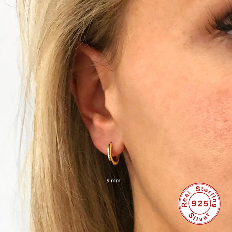 Venta al por mayor Pendientes De Plata De Ley Chapados En Oro Brillante