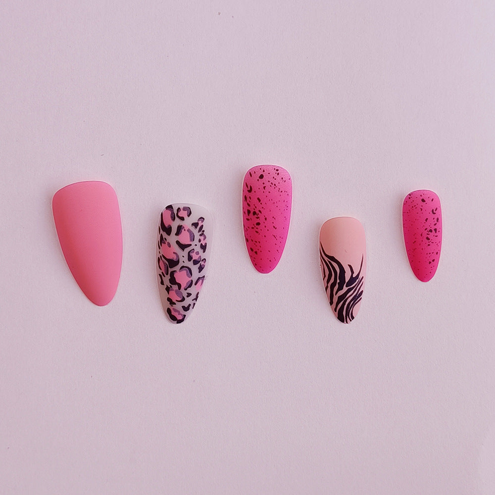 Wholesale Peach Pink Leopard Print Nail Patches