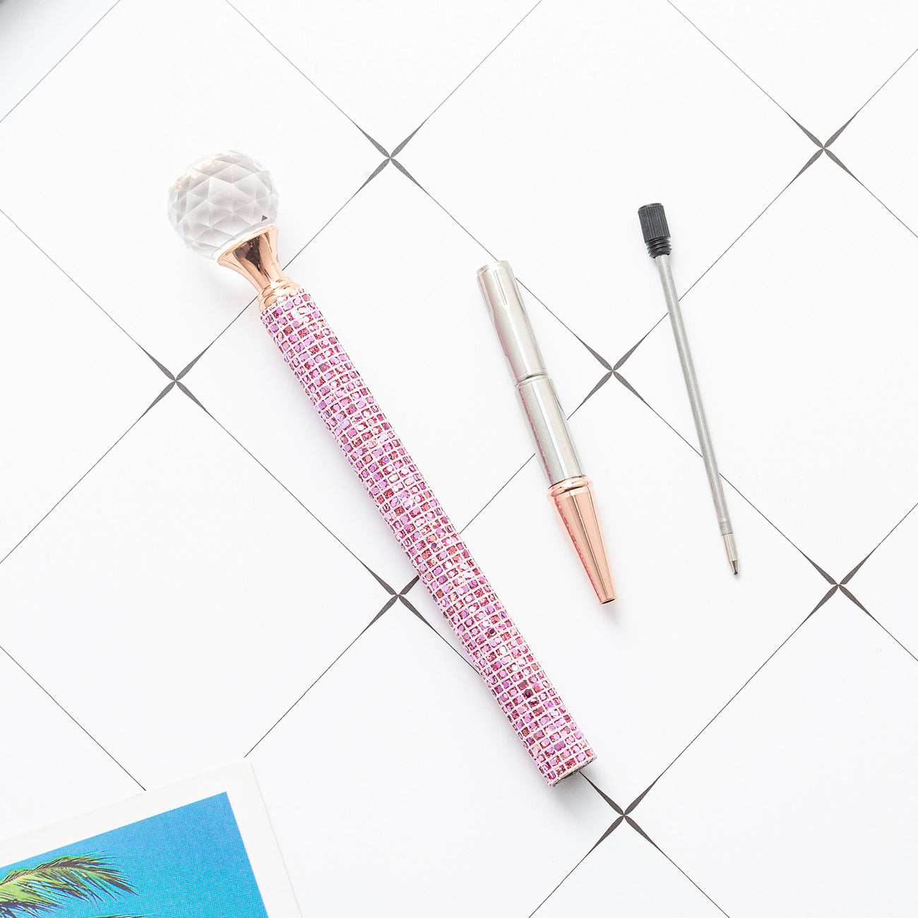 Wholesale Metal Round Diamond Sequin Ballpoint Pen