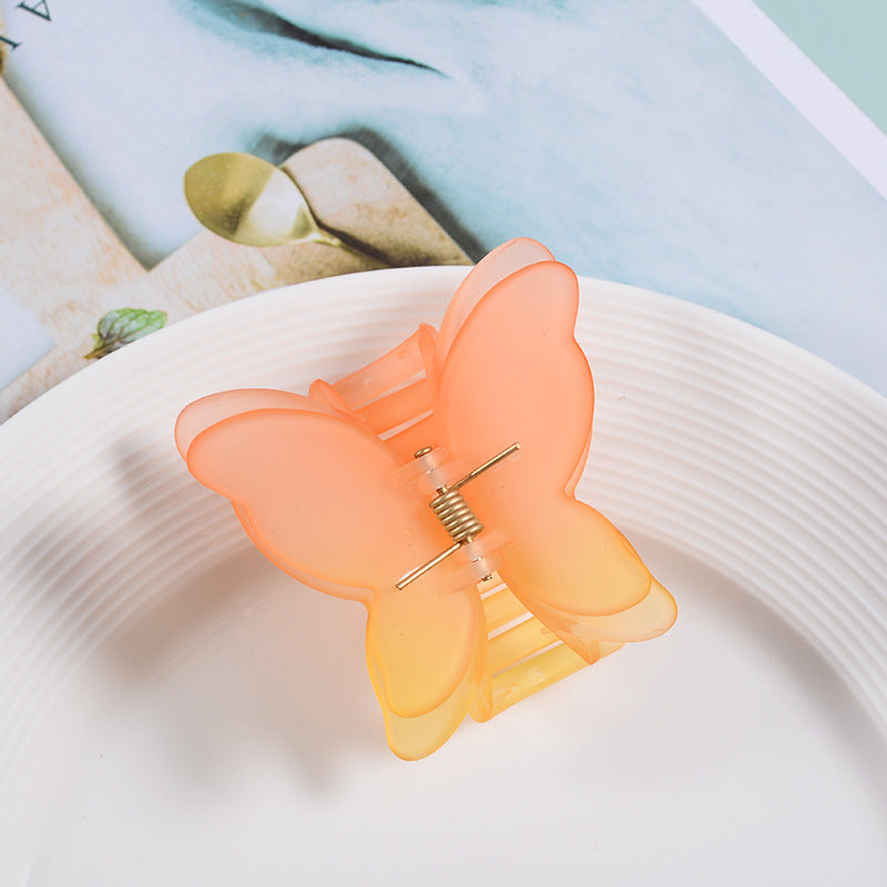 Wholesale Butterfly Gradient Matte Resin Hair Clips