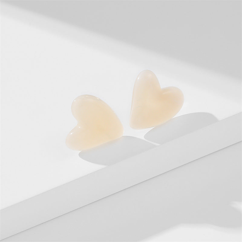 Pendientes de plástico de corazón de color sólido de joyería al por mayor