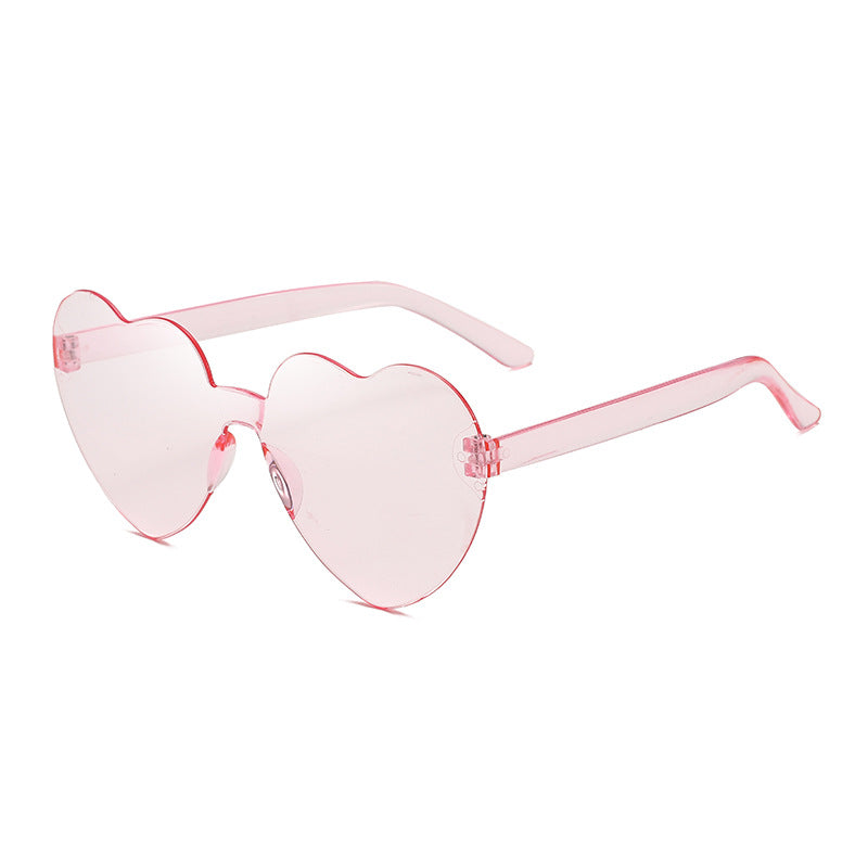 Venta al por mayor PC Frameless Peach Heart Gafas de sol