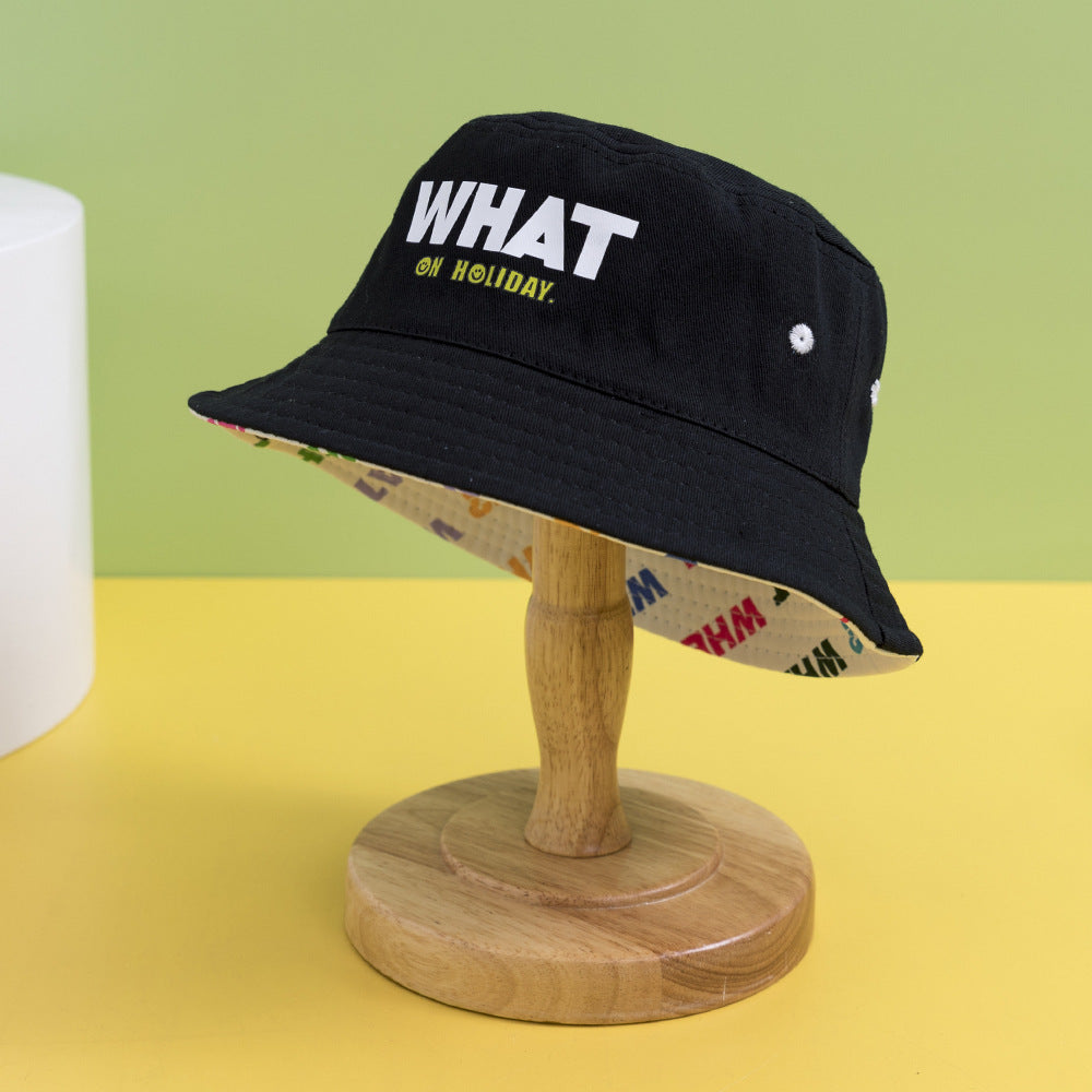 Comercio al por mayor Carta de algodón Flat Top Kids Bucket Hat