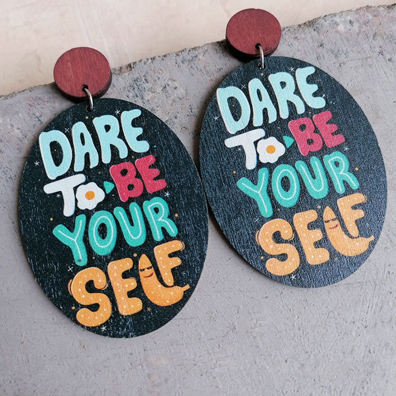 Wholesale 2Pairs/Pack Rainbow Nurse Wood Earrings