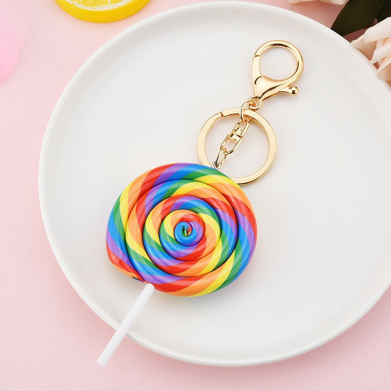 Wholesale Slime Rainbow Lollipop Keychains