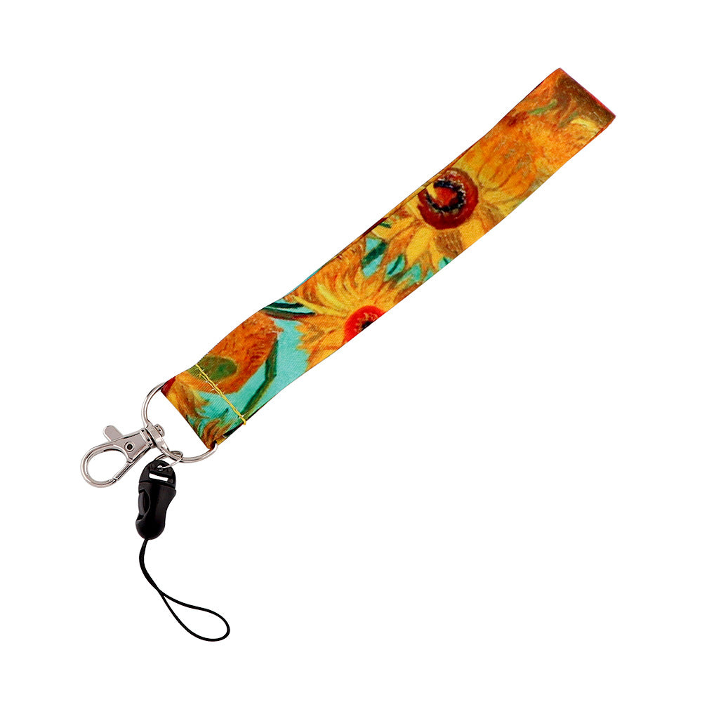 Wholesale Polyester Sunflower Starry Sky Short Mobile Phone Lanyard Keychain