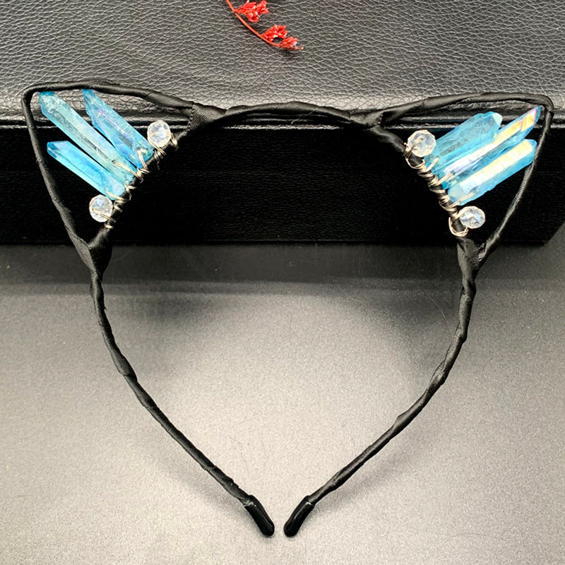 Diadema De Corona De Cristal De Orejas De Gato al por mayor