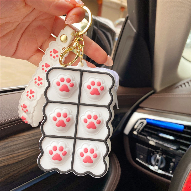 Llavero de monedera de monedera de palma de silicona de silicona al por mayor