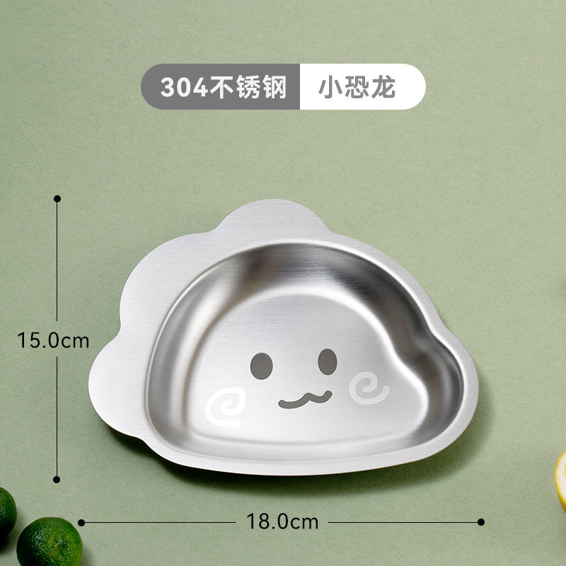 Wholesale Stainless Steel Children's Cartoon Animal Dinner Plate