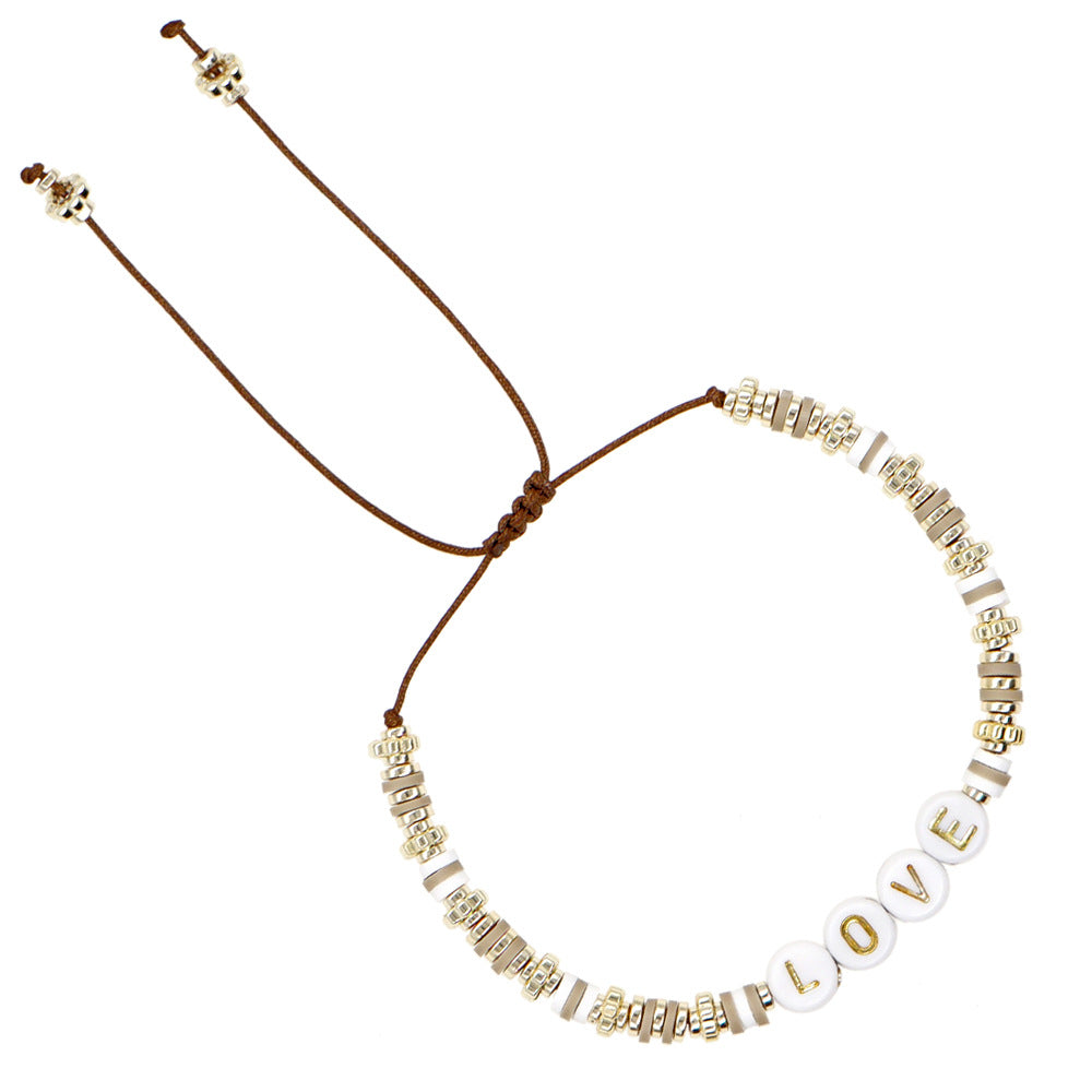 Pulsera de cristal multicolor del corazón del alfabeto bohemio de la joyería al por mayor