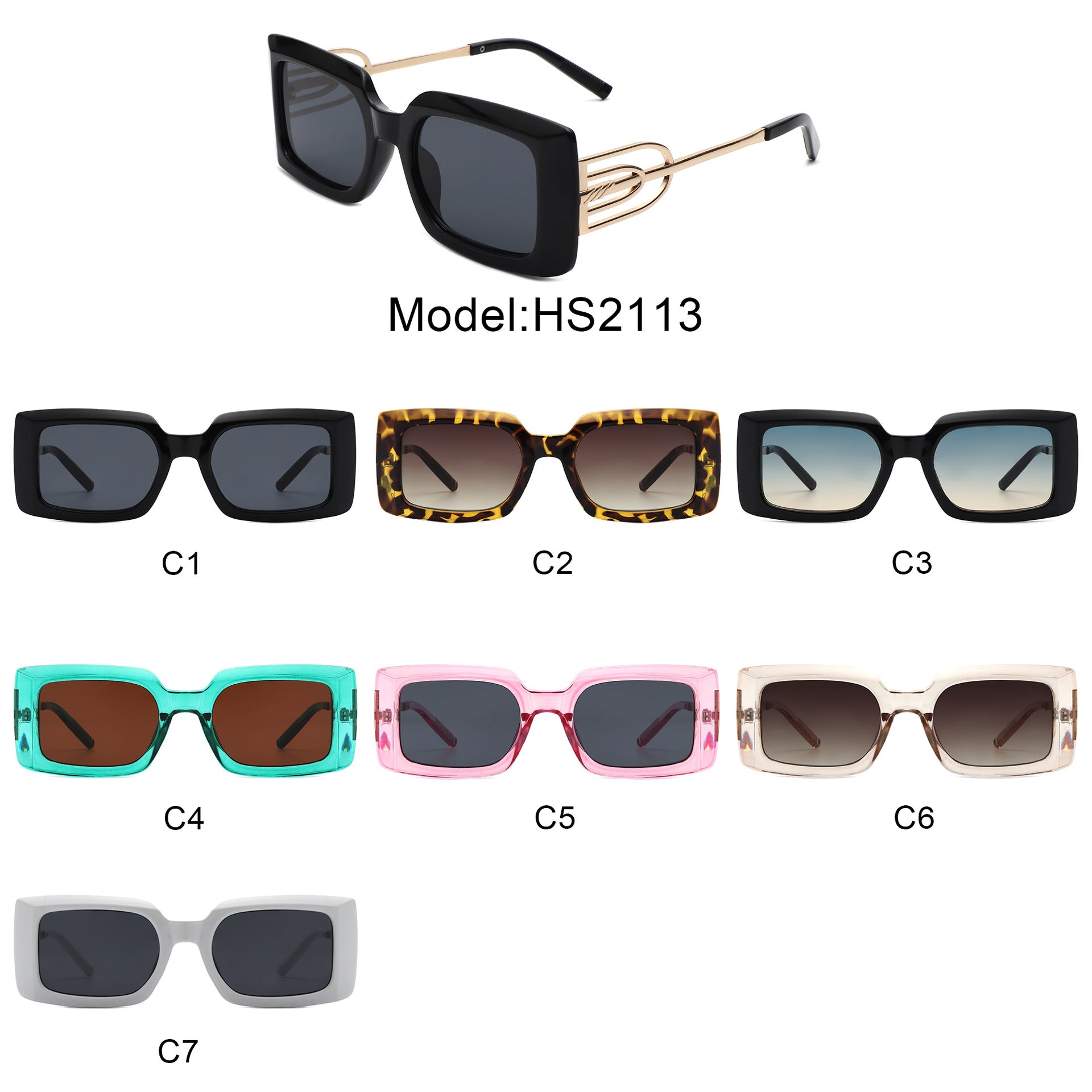 Venta al por mayor Gafas de sol metálicas de moda PC