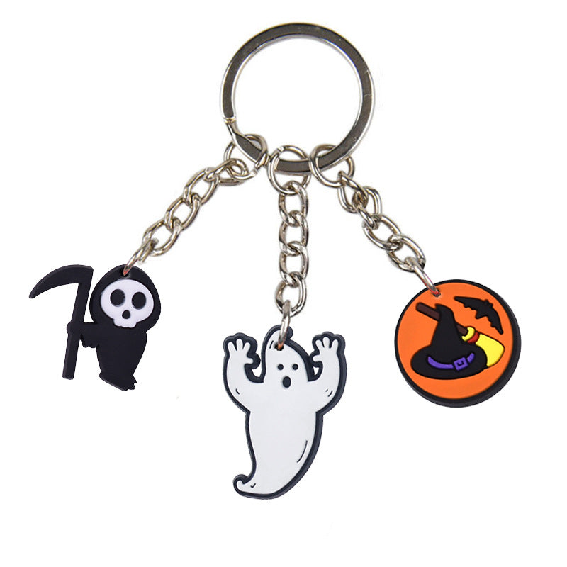 Wholesale 10pcs Halloween Cartoon Silicone Keychain