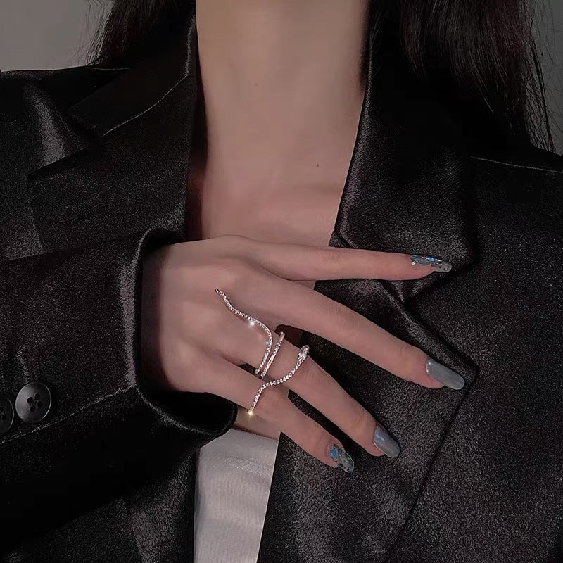 Wholesale Plating Diamond Opening Rings Alloy