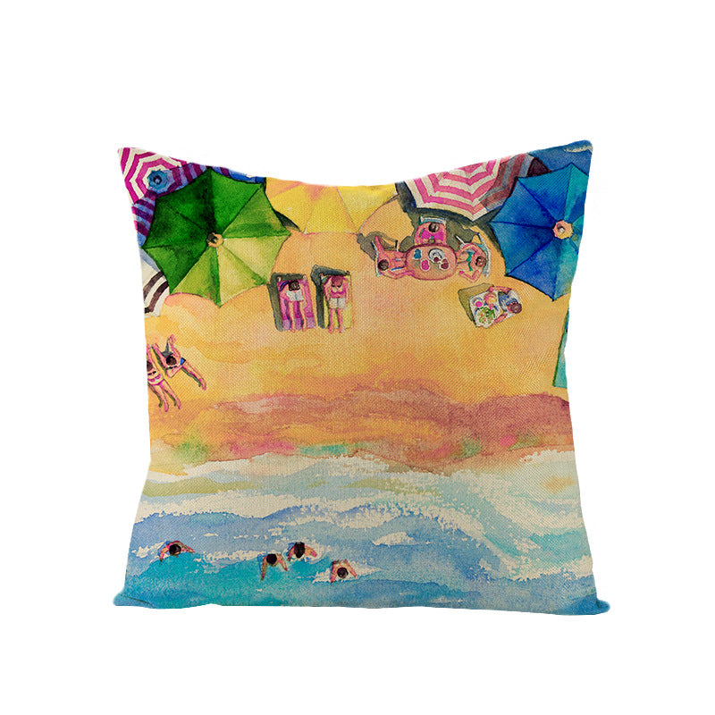 Funda de almohada de tiro con estampado de playa de frutas de verano al por mayor