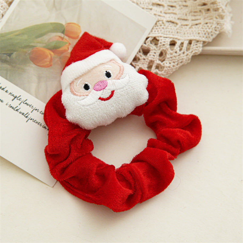 Wholesale Christmas Cartoon Head Plush Large Intestine Flannel Hair Tie
