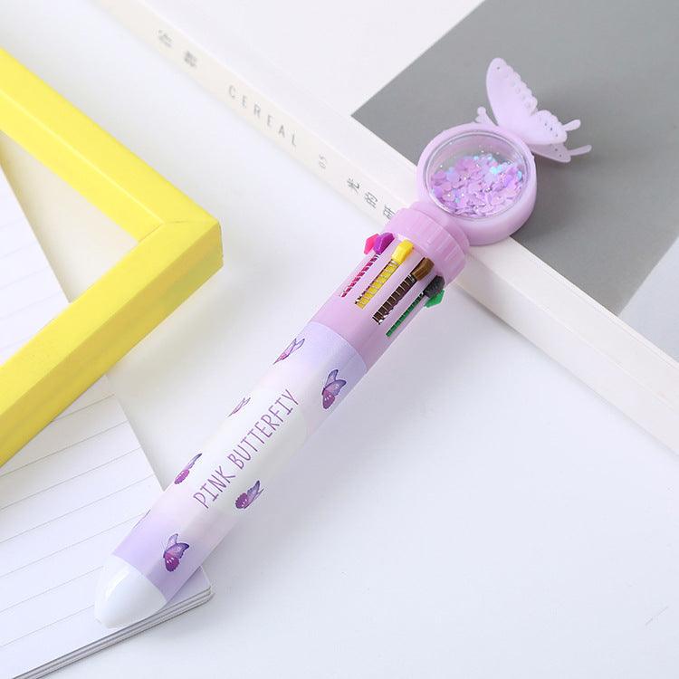 Wholesale Plastic Butterfly Sequin Ballpoint Pen