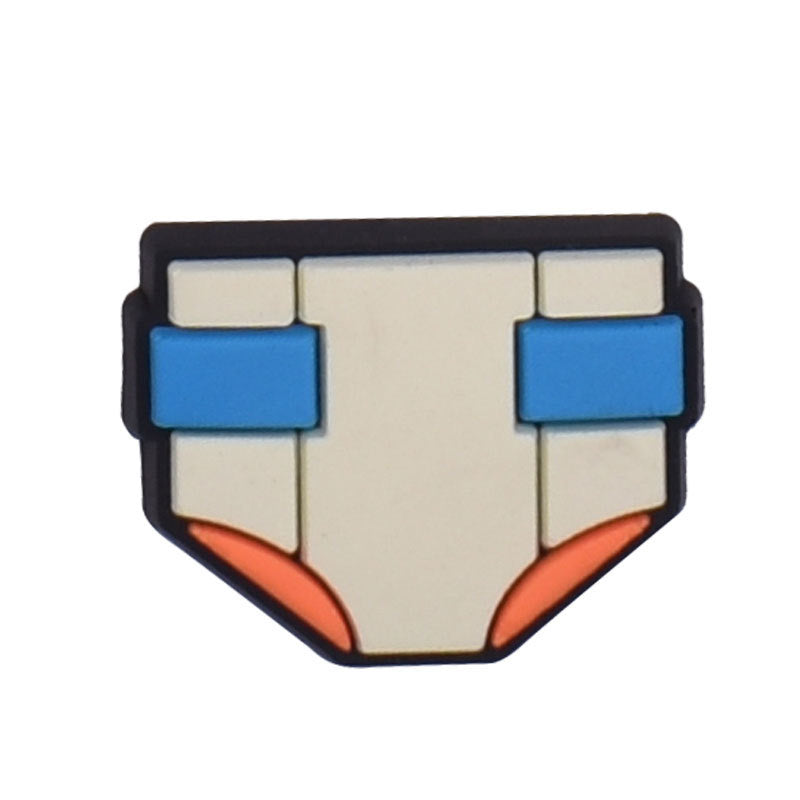 Wholesale 100PCS PVC Cartoon Denim Milk Cow Pattern DIY Shoe Buckle