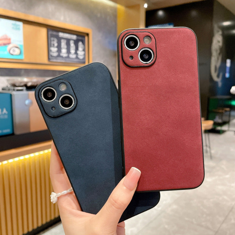 Wholesale Applicable To IPhone13ProMax Pure Color Sheepskin Case TPU