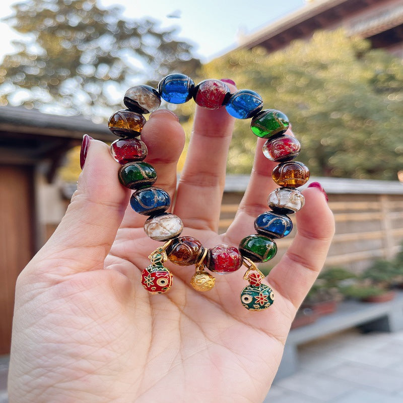 Wholesale Multicolored Treasure Tunjin Beast Glass Bracelet