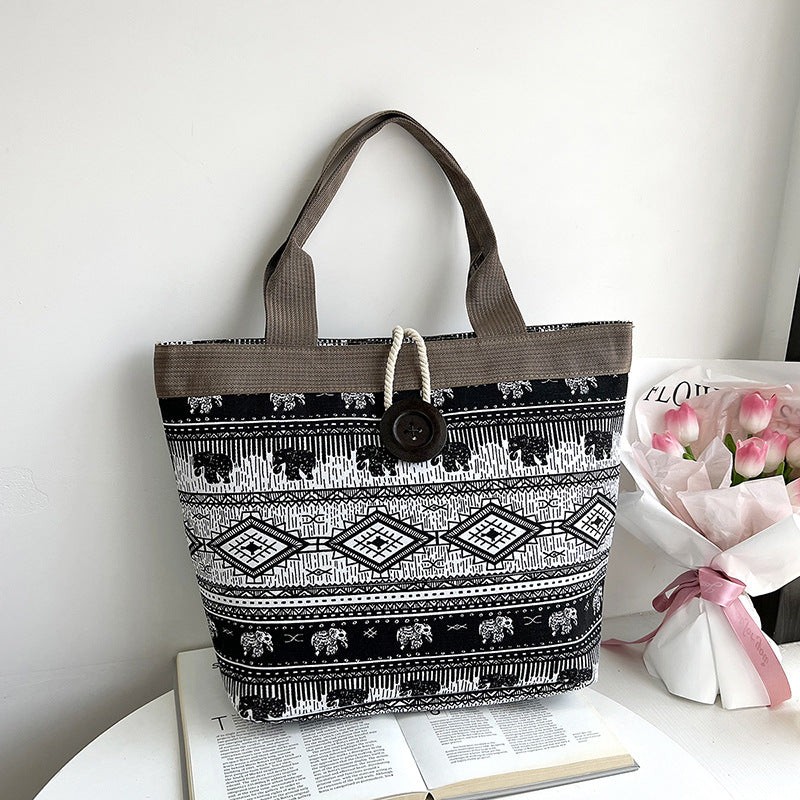 Wholesale Ethnic Style Large Capacity Canvas Bag