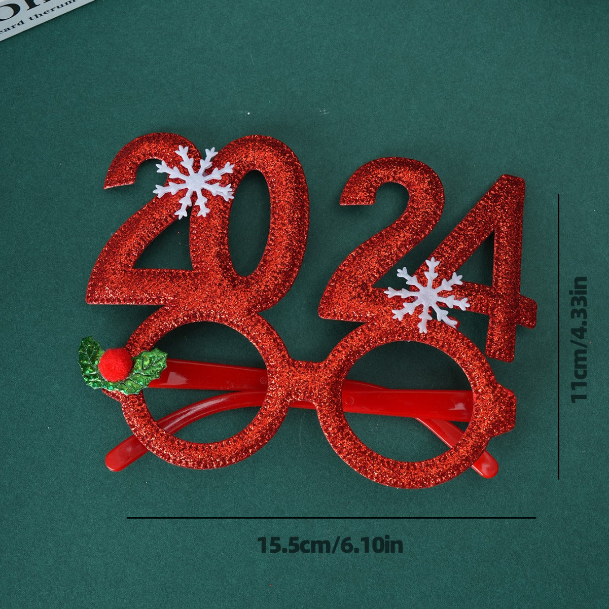 Wholesale 2024 New Year’s Eve Christmas Decorative Fabric Glasses Frames
