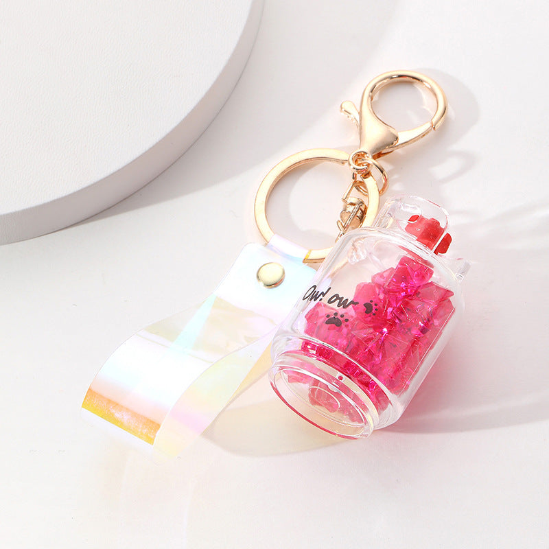 Wholesale Light Up Drift Bottle Acrylic Keychains
