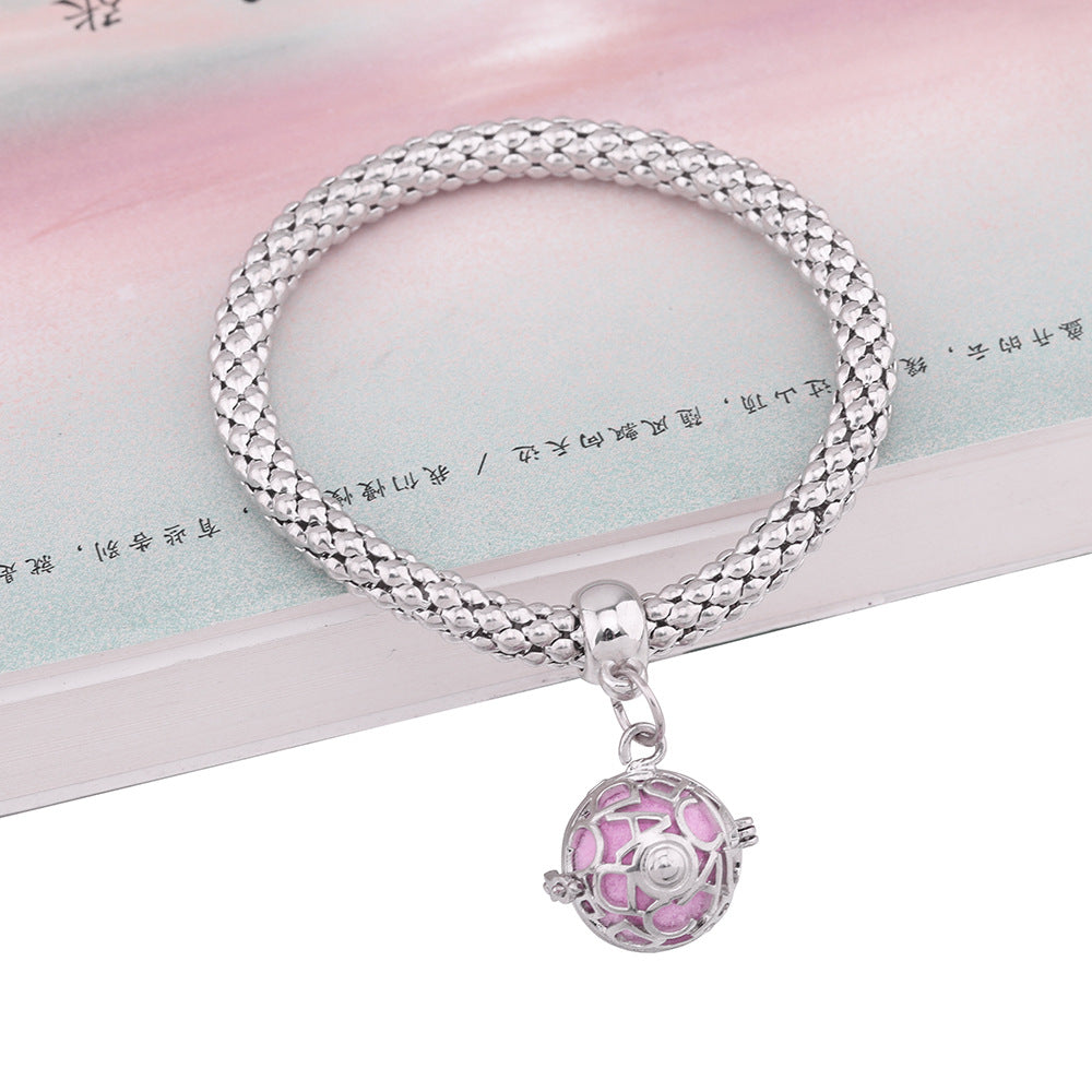 Jaula de aromaterapia al por mayor Pulsera de cobre con palomitas de maíz