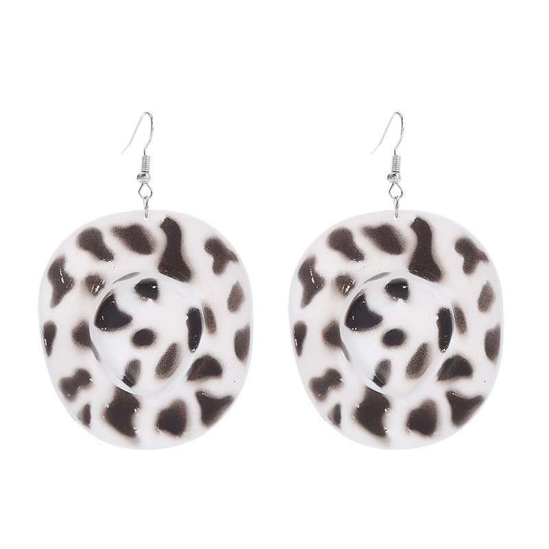 Wholesale Western Cowboy Hat Resin Earrings