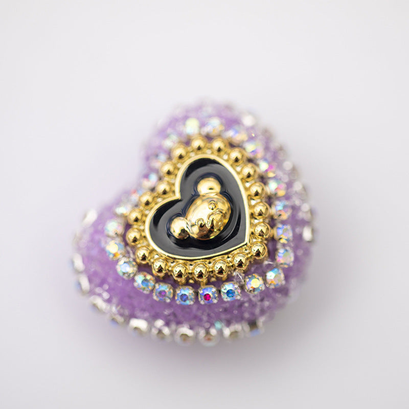 Wholesale Acrylic Rhinestones with Large Peach Heart Beads