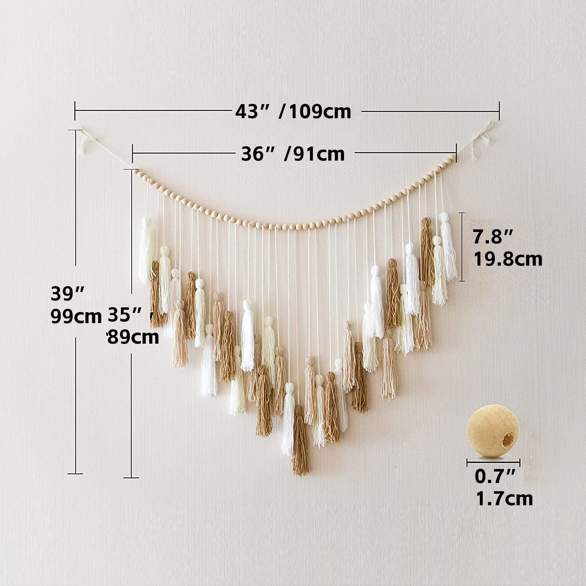 Wholesale Cotton Woven Wooden Beads Tassel Tapestry