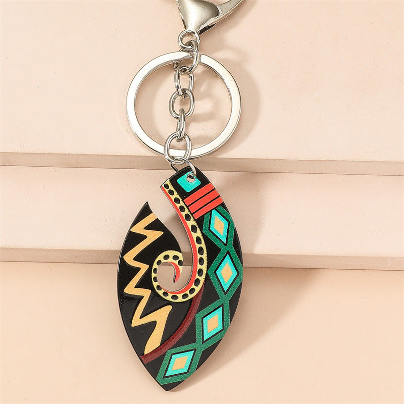 Wholesale Acrylic Boho Villain Face Mask Keychain