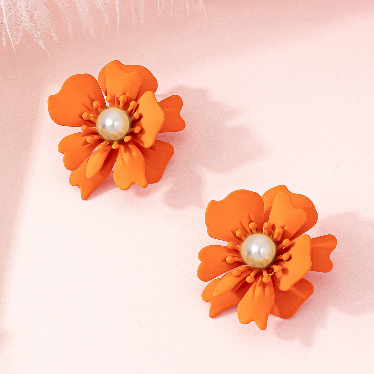 Wholesale Multicolor Flowers Alloy Ear Studs