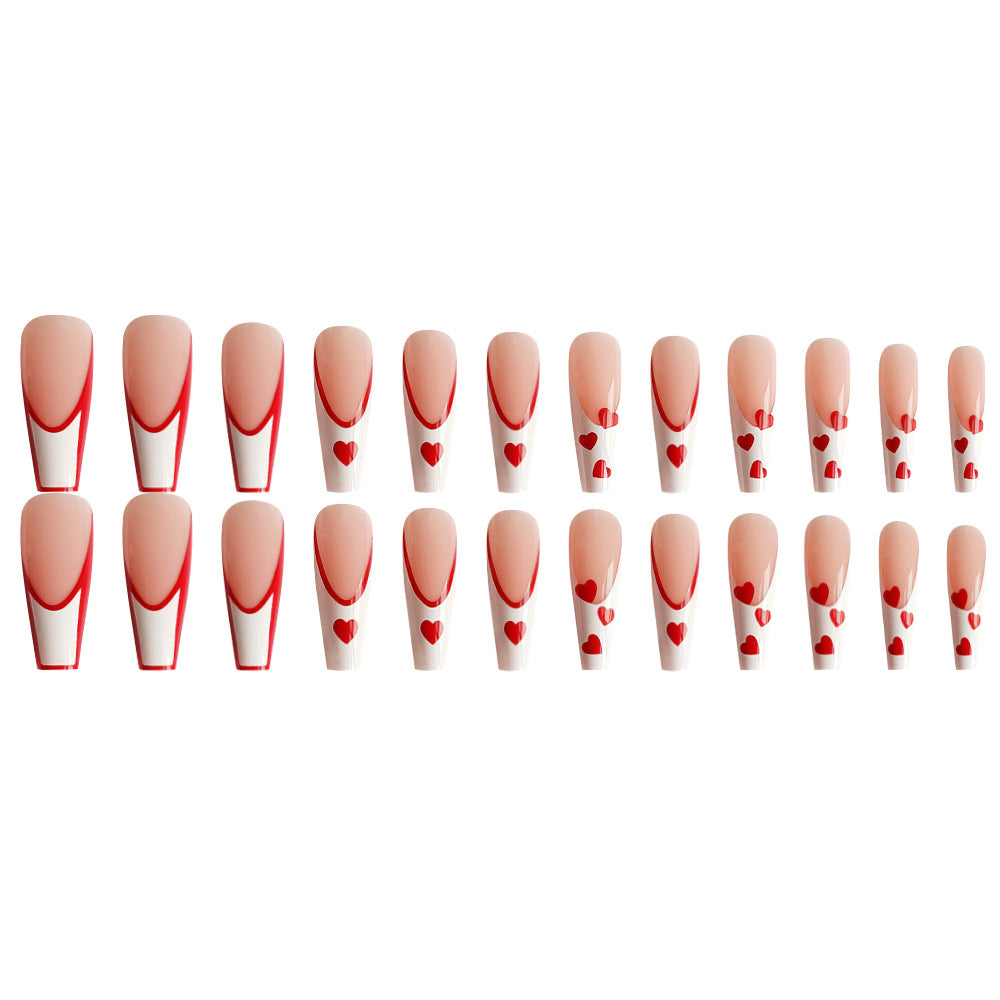 Venta al por mayor Manicura de amor de plástico rojo y blanco