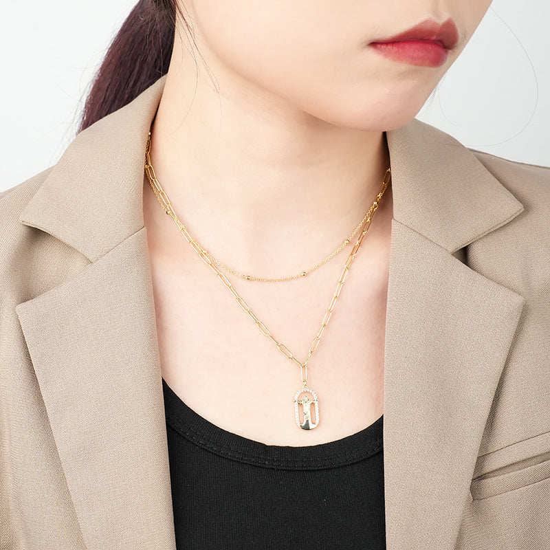 Collar humano doblado de doble capa de cobre al por mayor