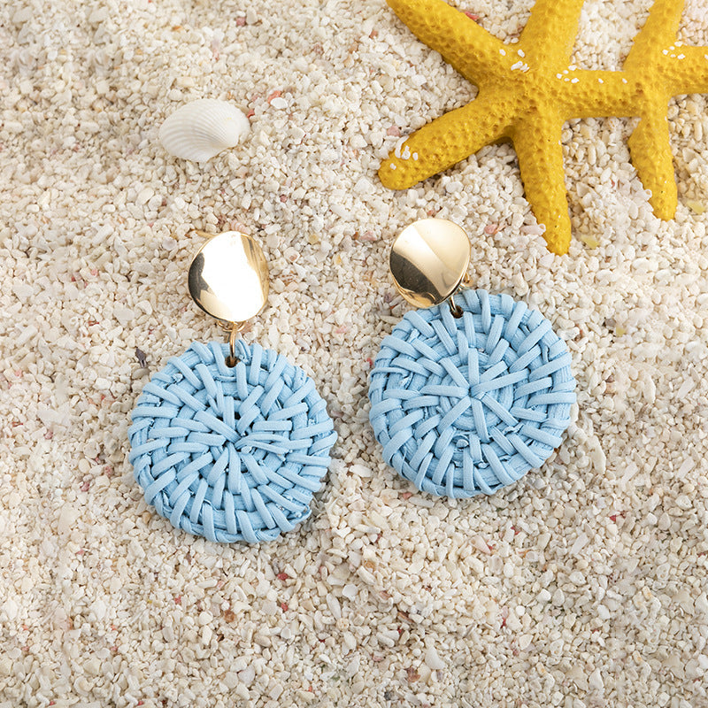 Wholesale Colorful Rattan Alloy Earrings