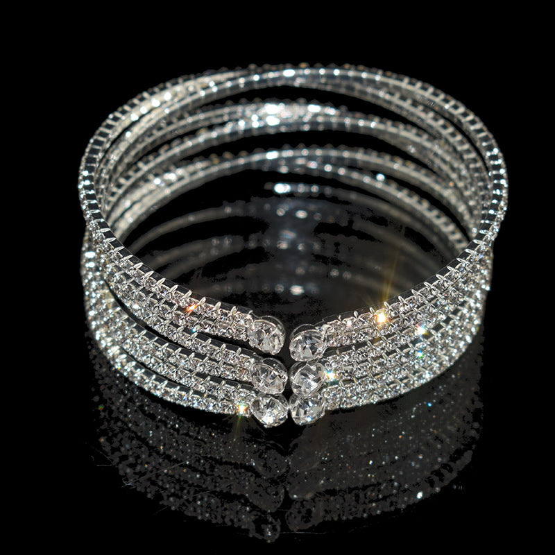 Conjunto De Pulsera En Capas De Diamantes De Imitación De Cristal al por mayor