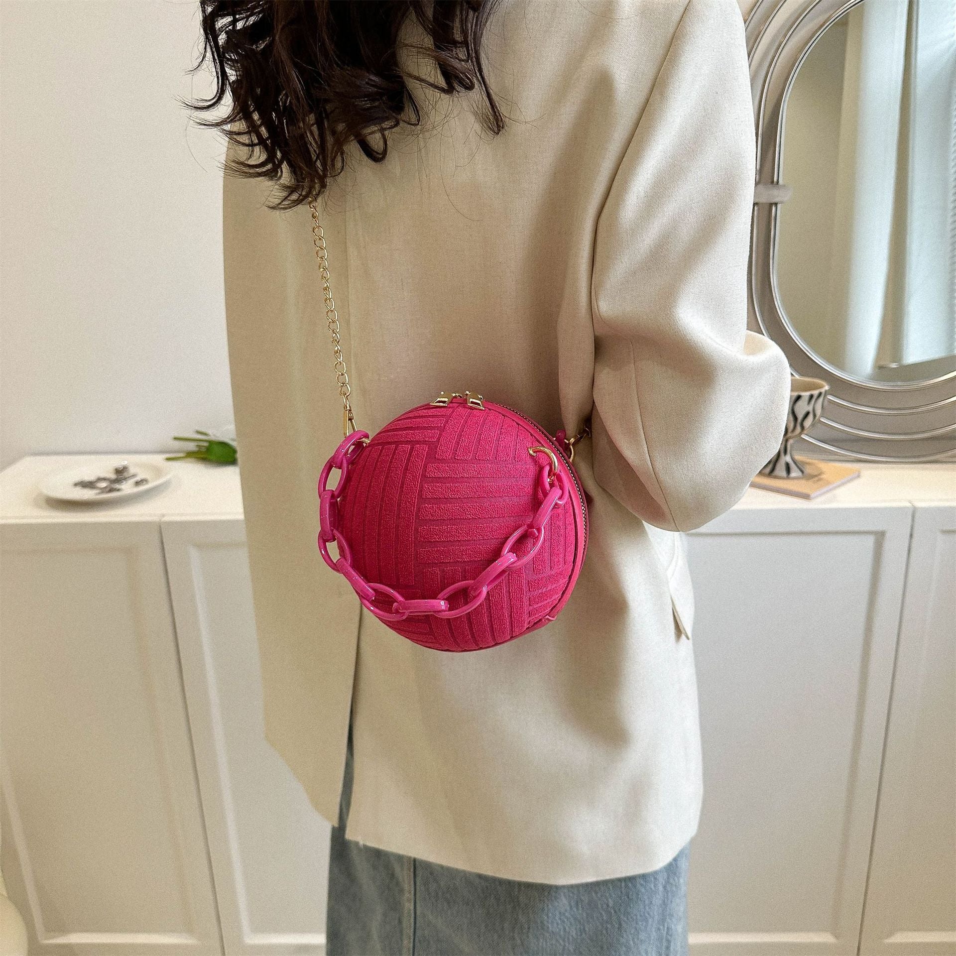 Bolsa de pelota de hombro de la cadena de diamantes de la cadena de la pana al por mayor