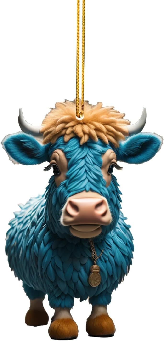 Wholesale Colorful Cartoon Cow Car Christmas Tree Decorations