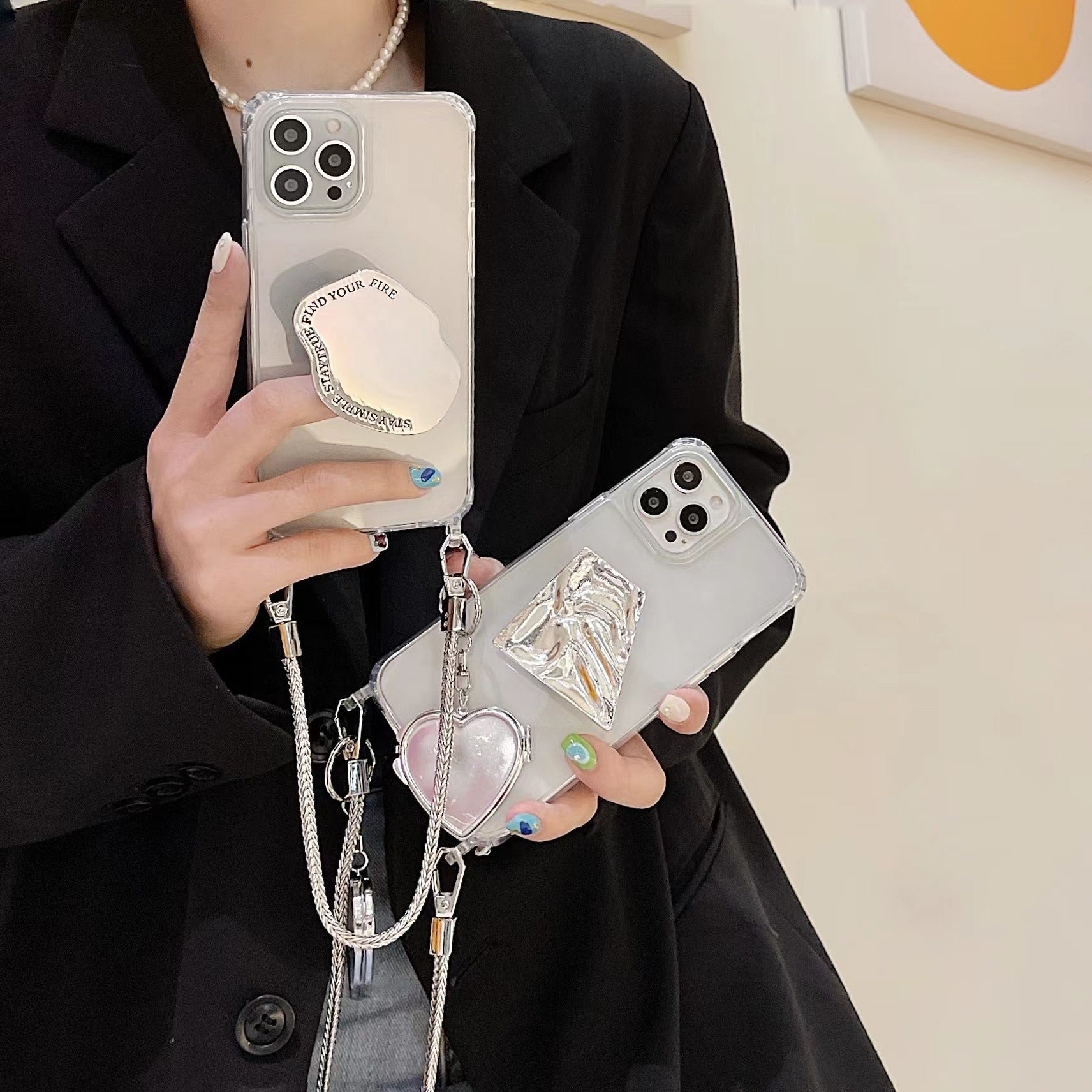 Wholesale Metal Cosmetic Mirror Pendant Mobile Phone Bracket