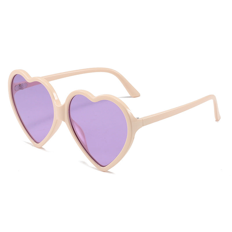 Wholesale Pink Heart Full Frame Vintage Sunglasses AC