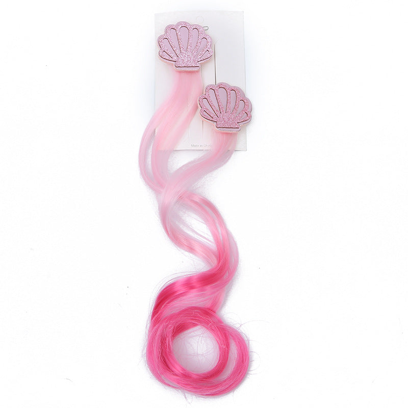 Wholesale Mermaid Color Gradient Wig Fabric Hair Clips