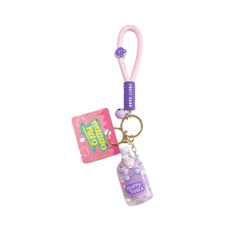 Aceite acrílico al por mayor en la cadena de llave de la botella de deriva líquida