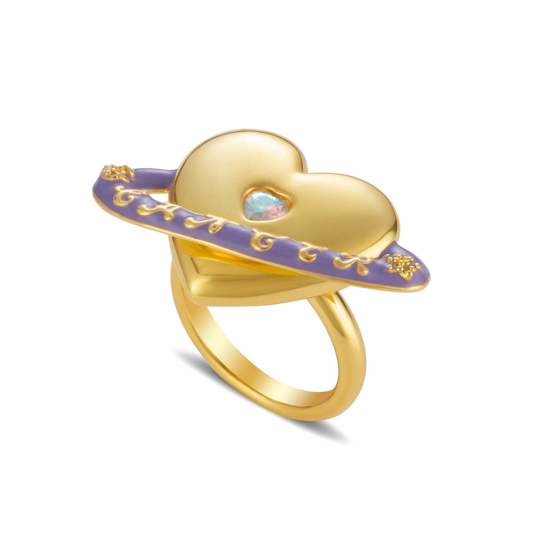 Wholesale Real Gold Plating Heart Copper Rings