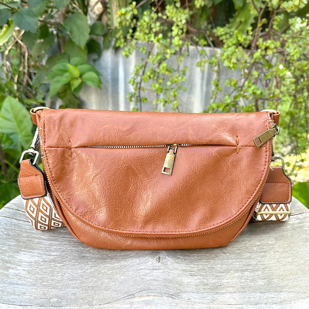 Wholesale Western Style Leopard Print Cow Print PU Folding Crossbody Bag Chest Bag