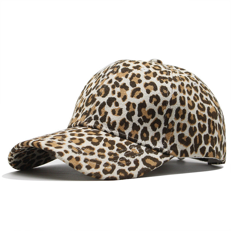 Venta al por mayor Gorra de béisbol con visera curva y estampado de leopardo de algodón