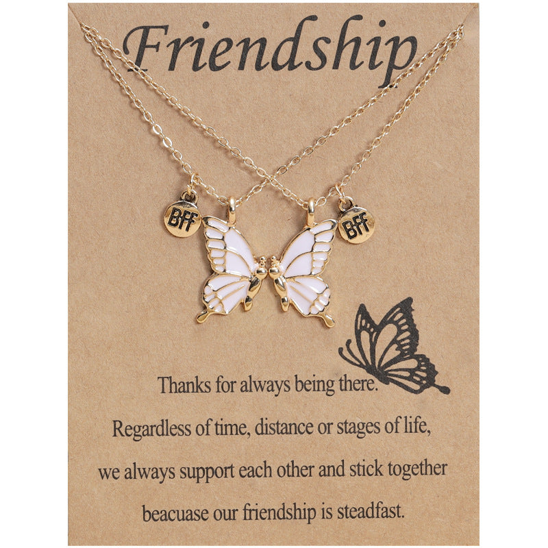 Conjunto de collares de aleación de imanes de mariposa de colores al por mayor